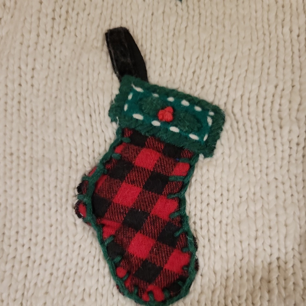 Vintage Hartstrings Holiday Cardigan Sweater Girls 7/8 BUTTON Christmas Ho Ho Ho - Picture 5 of 7